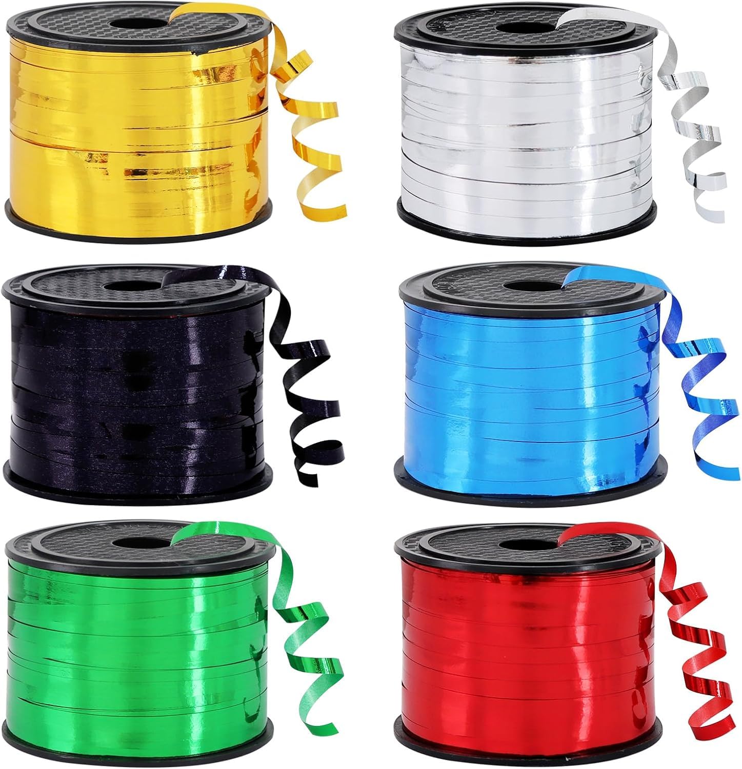 TONIFUL Metallic Primary Colors Curling Ribbon Balloon String for DIY Decor