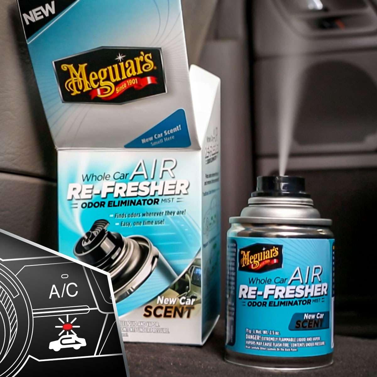 Destructeur d odeurs senteur voiture neuve Meguiars G16402 - 71g