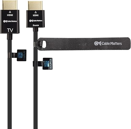 Miniatura 5 de Cable Matters Cable HDMI ultrafino unidireccional activo de 15 pies con tecnología RedMere (cable HDMI ultra delgado) 4K nominal con Ethernet
