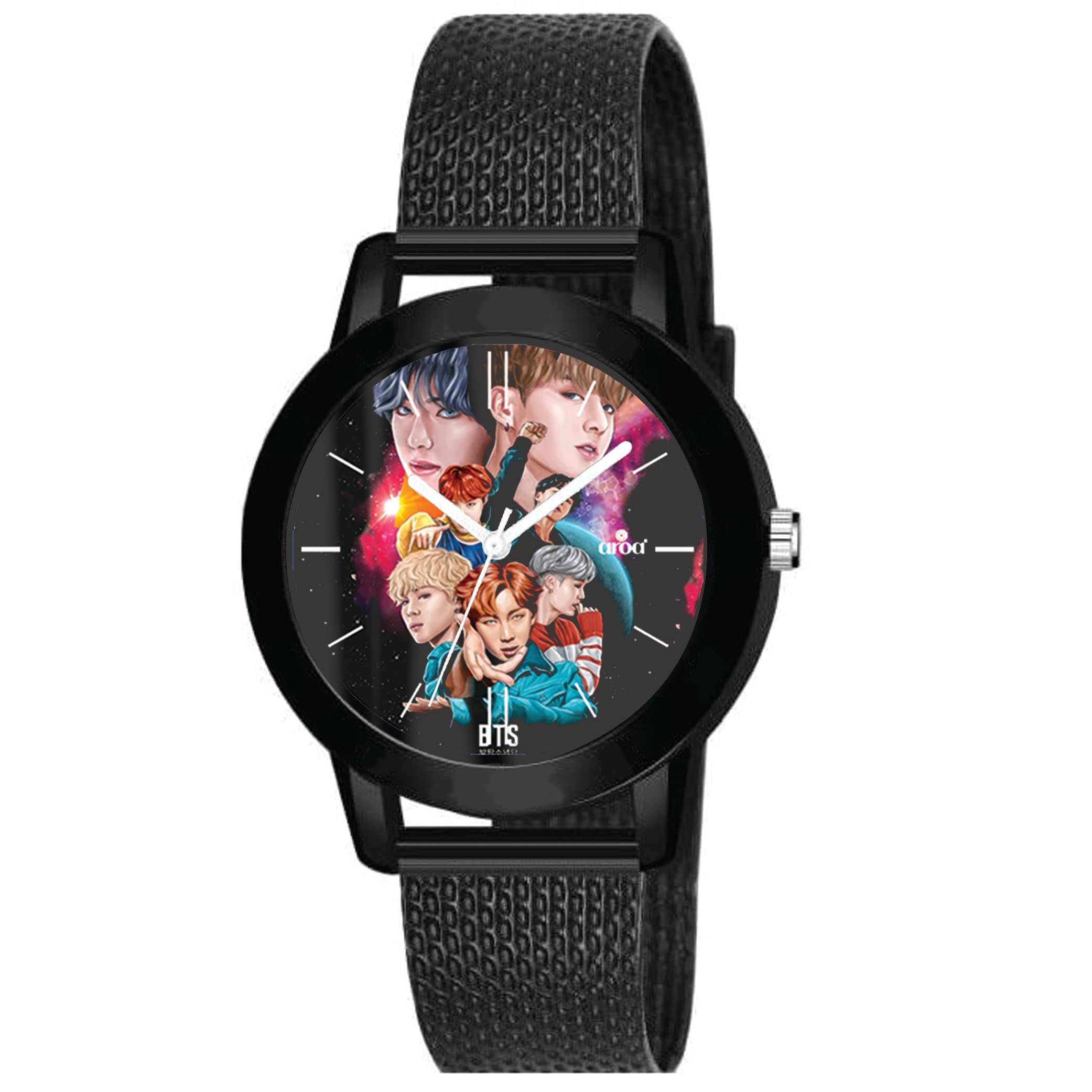 AROA Watch for Womens with BTS Galaxy in Model : 247 Black Metal Type Rubber Analog Watch Black Dial for Women Stylish Watch for Girls (B0C1VJJ6ZF) Amazon Price History, Amazon Price Tracker