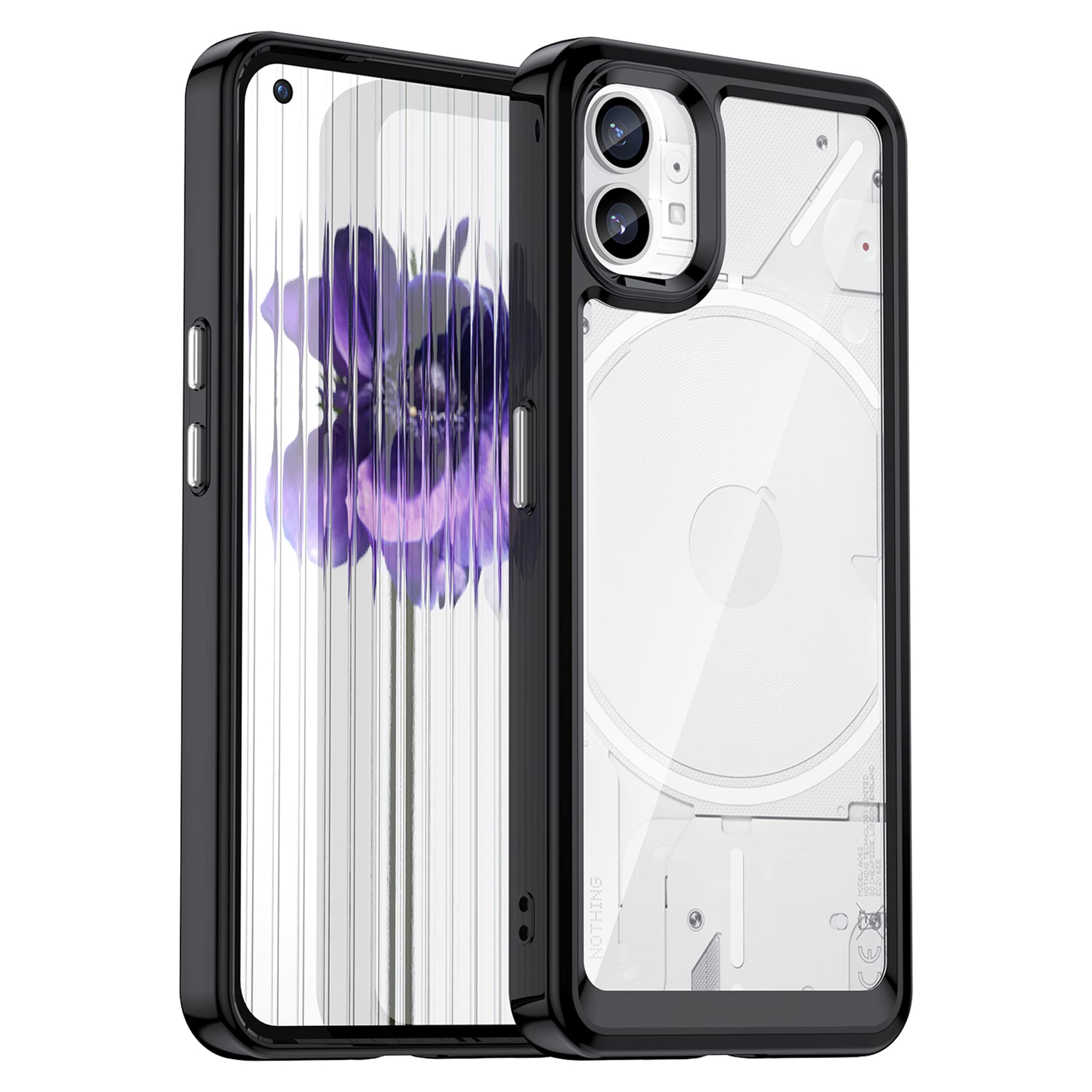 Hi-Case Custodia Per Nothing Phone (1) – Silicone Cristallo, Antiurto, Non Ingiallente, Grigio