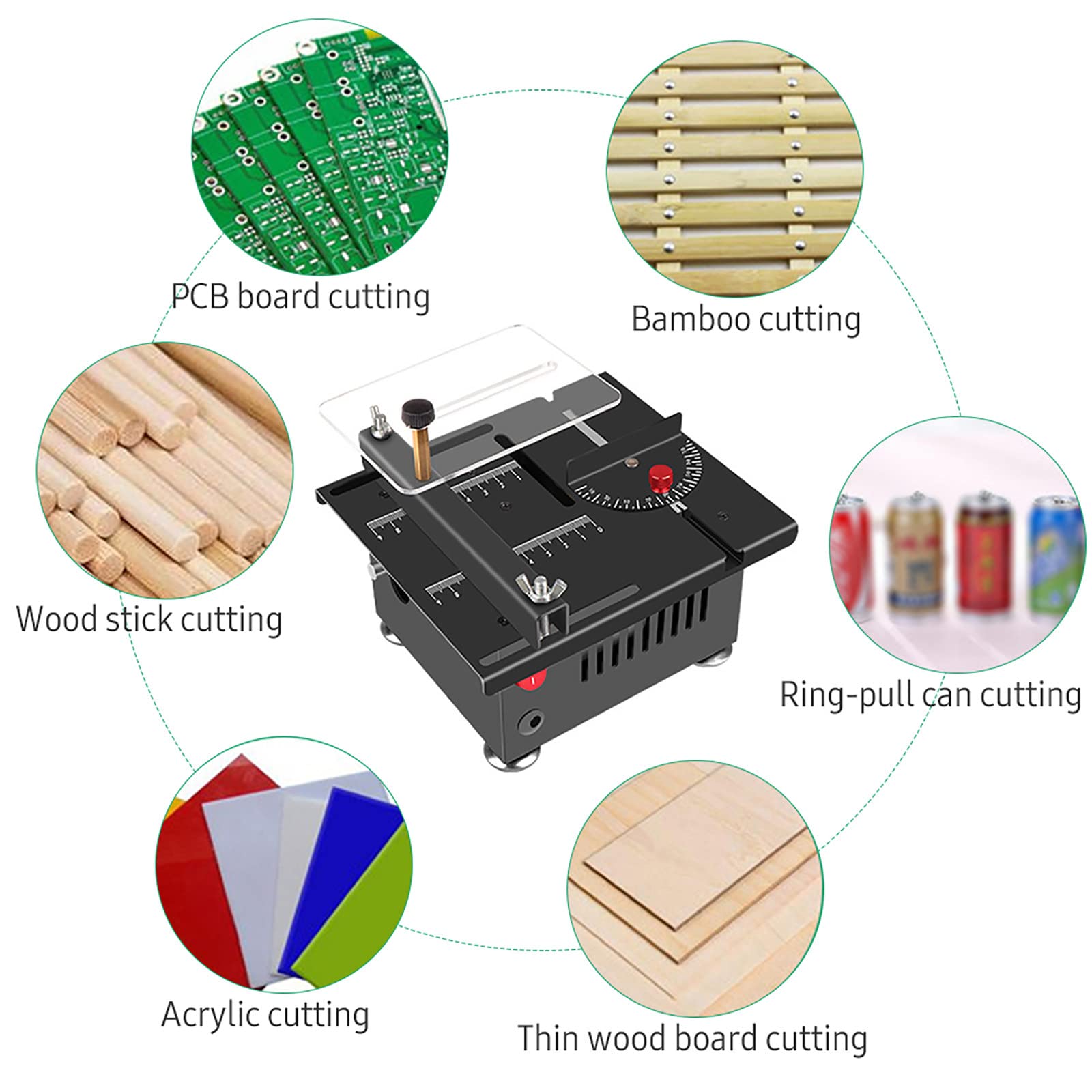 24 V 100 W Elektryczna Mini Piła Stołowa | Regulowana Prędkość i Kąt Wyrzynarka Stołowa (Wyrzynarka) do Obróbki Drewna, Akrylowania i Modelowania Tworzyw Sztucznych,A
