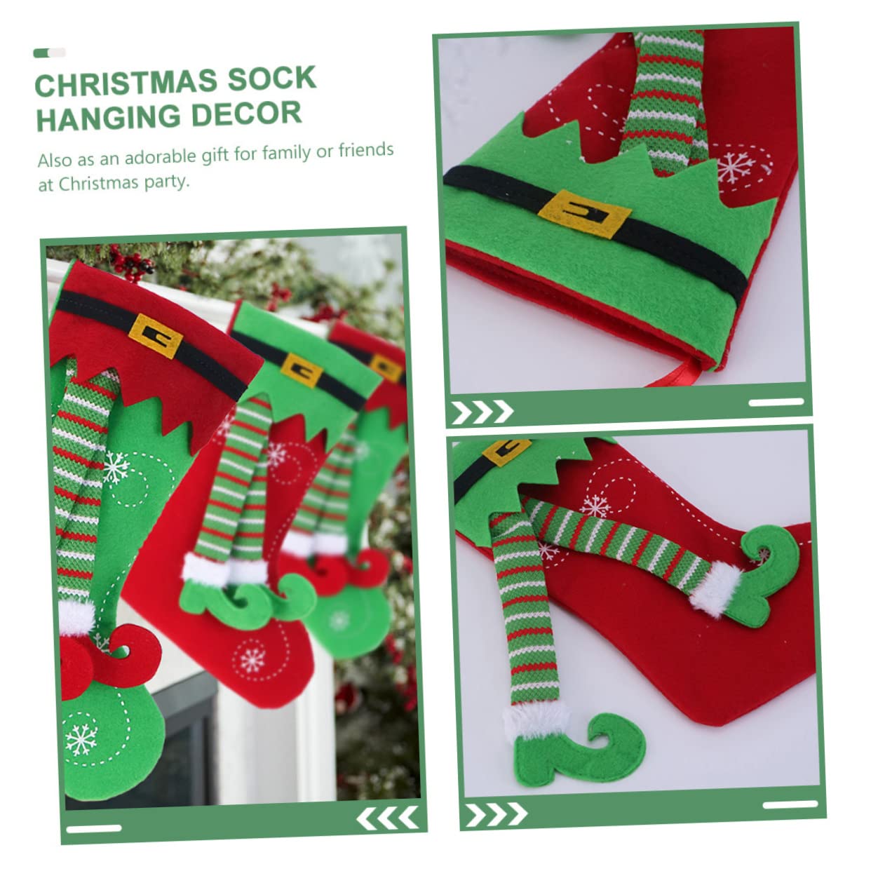 IMIKEYA 8 Stück Weihnachtsstrumpf Feiertagsstrümpfe Weihnachtsstrumpf Zum Aufhängen Weihnachtssocke Geschenktüte Strumpf Für Weihnachtsbaum Hängende Socke