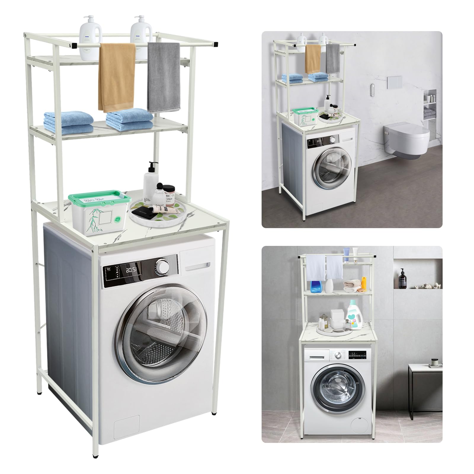 Scaffale multifunzionale a 3 ripiani da bagno robusto colore elegante ideale per casa e ufficio espositore versatile soluzione salvaspazio