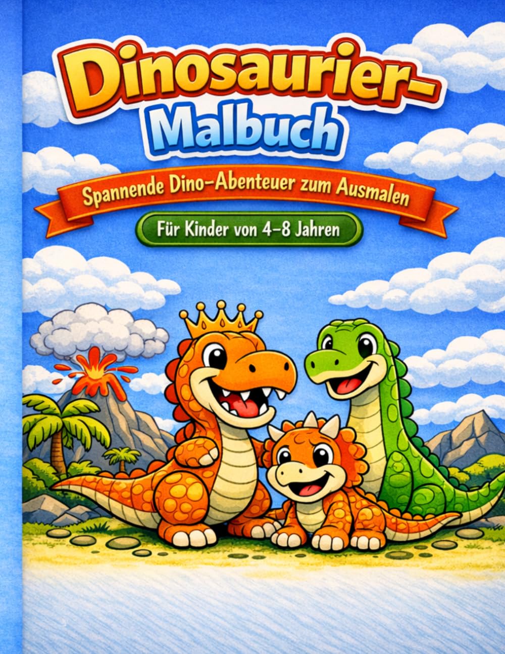 Dinosaurier-Malbuch: 34 spannende Dino-Abenteuer zum Ausmalen für Kinder von 4–8 Jahren