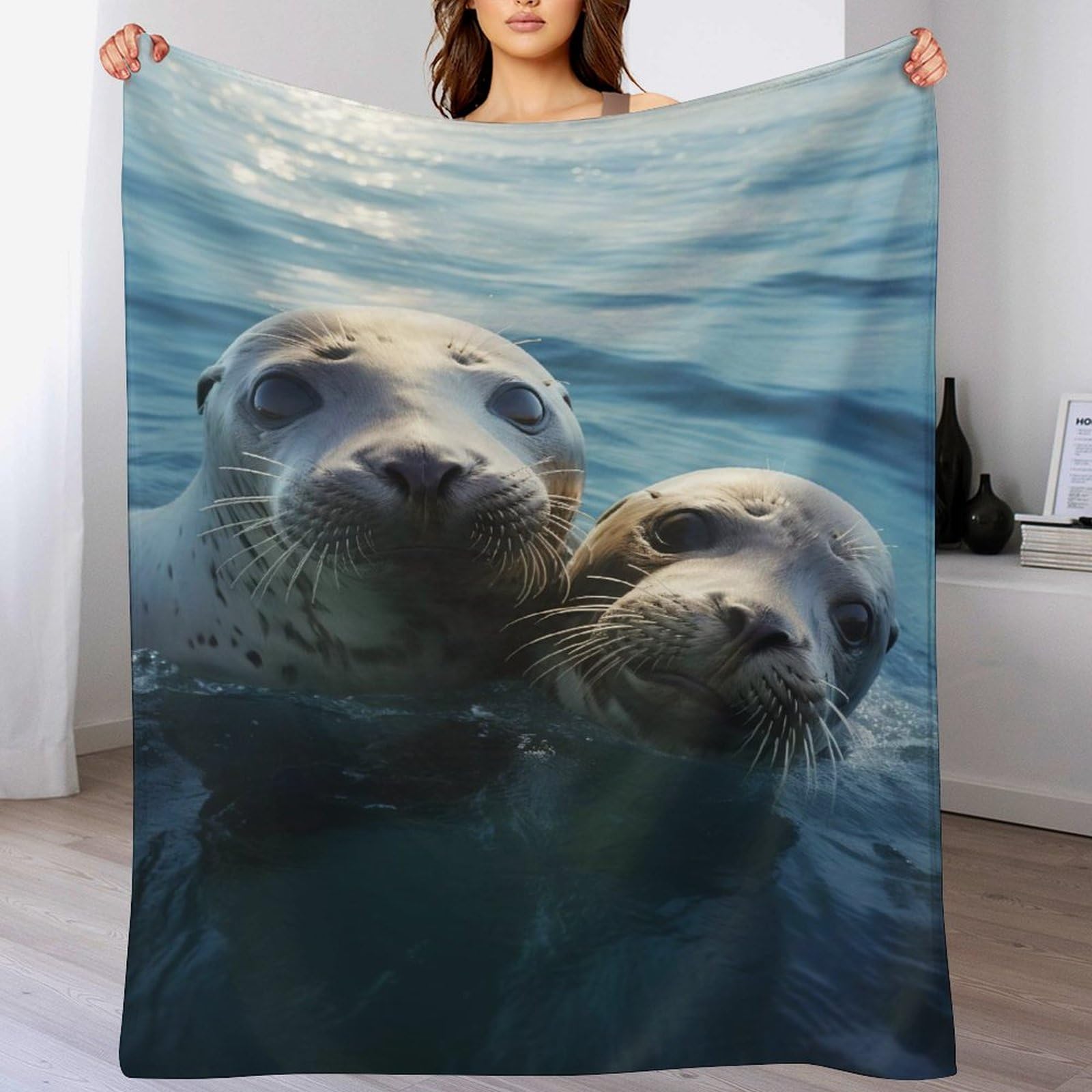 Manta de forro polar Robbe de 140 x 180 cm suave para sofa y cama