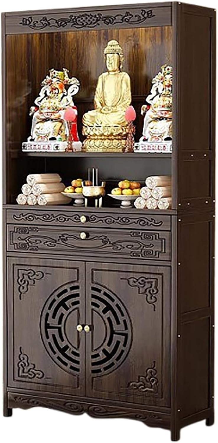 Altar Cabinet Household Worship Table,Personal Shrine Altar Table,Meditation Table Altar,Simple Modern Buddhist Cabinet for Living Room,26.7" x 13" x 67"