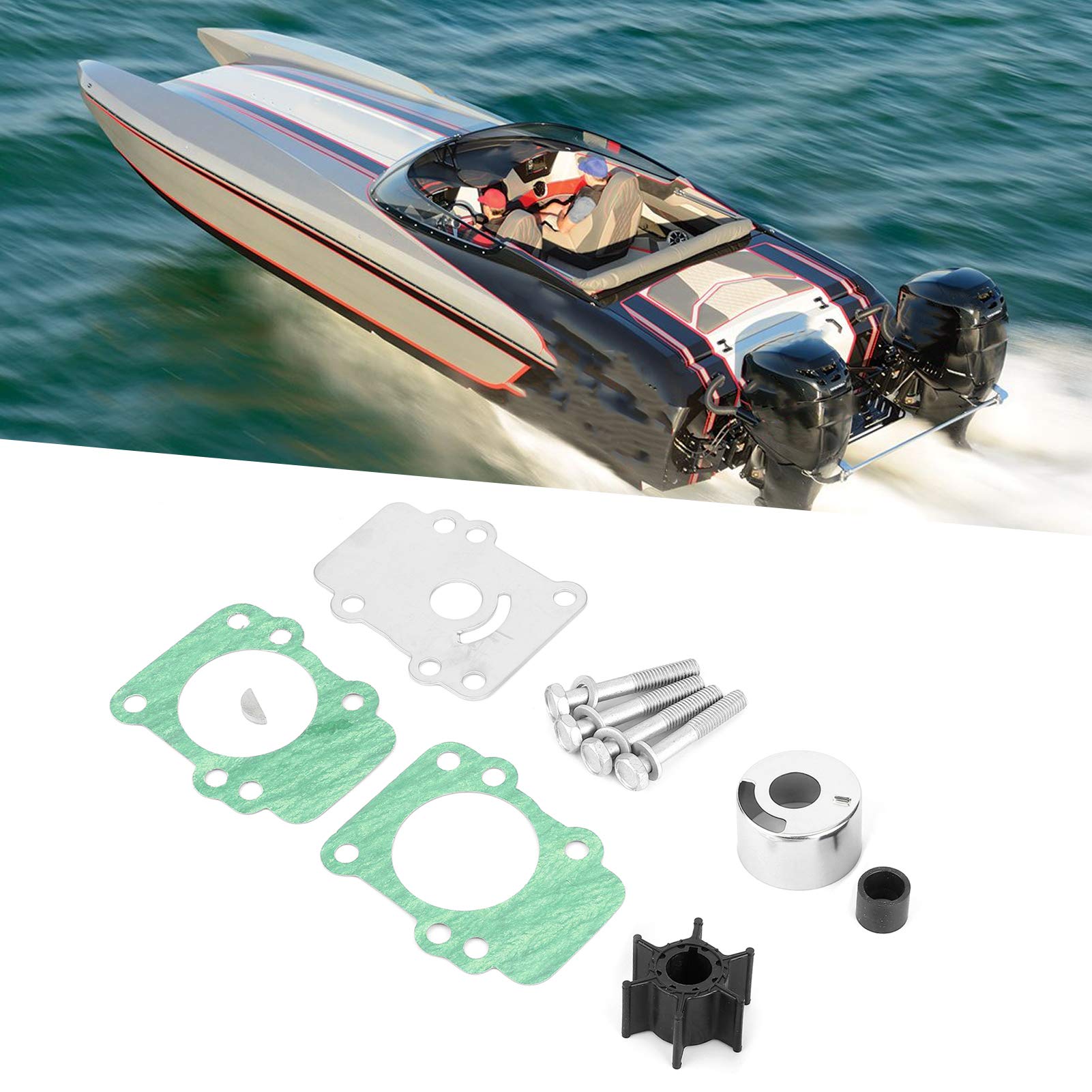 Wasserpumpen Impeller Kit, 682‑W0078‑A1 für Yamaha Außenborder 9.9 PS, 9.9D, 2 STROKE 1984-1995 für Yamaha Outboard 15PS, 15D 2 STROKE, 1984-1995
