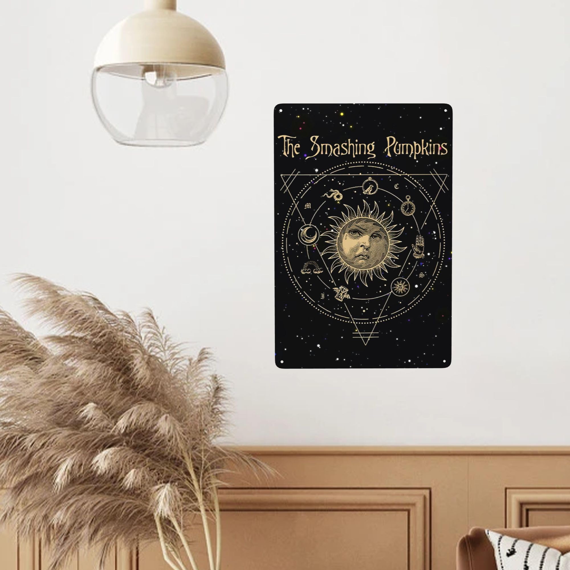 シルクポスター　スマッシングパンプキズ　フレーム付き Amazon.com: DRFTGV The Smashing Rock Pumpkins Band Metal Tin