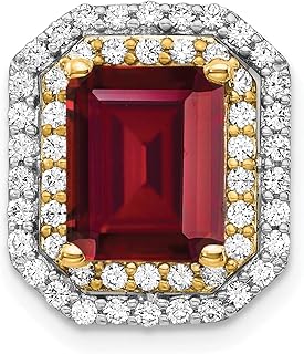 Lex & Lu 14k Two-tone Gold Lab Grown Diamond & Created Ruby Pendant LAL3676