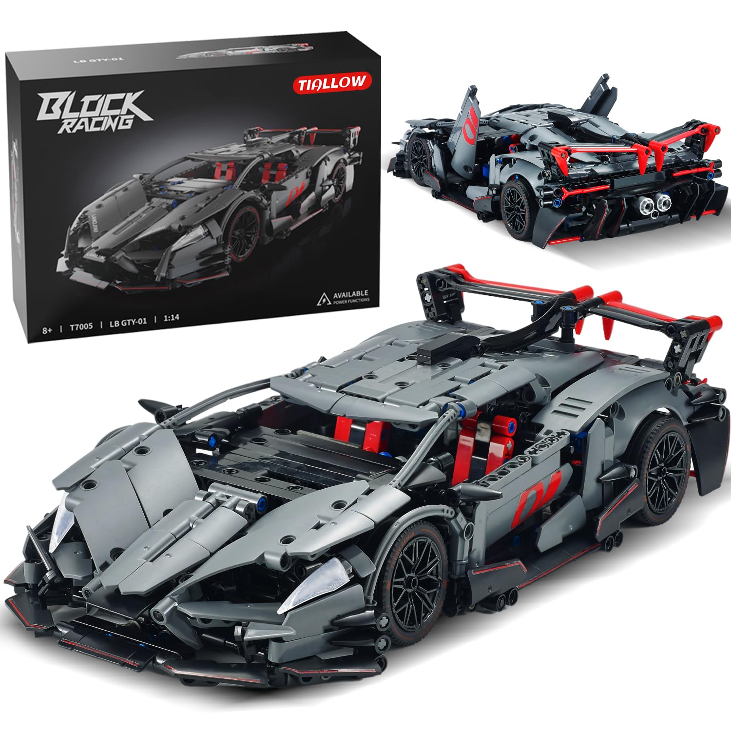 Sports Car Building Sets for Adults -1:14 Technic Cars Building Block Toy Decor Model, Va…