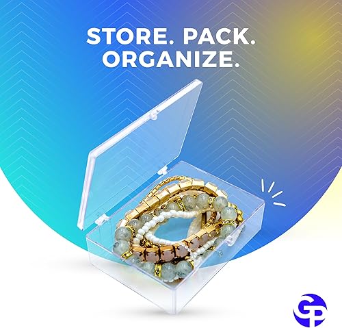 Miniatura 3 de Paquete de 10 recipientes de plástico transparente con bisagras, cajas de almacenamiento de recuerdos, 3 12 pulgadas de largo x 2 916 pulgadas de