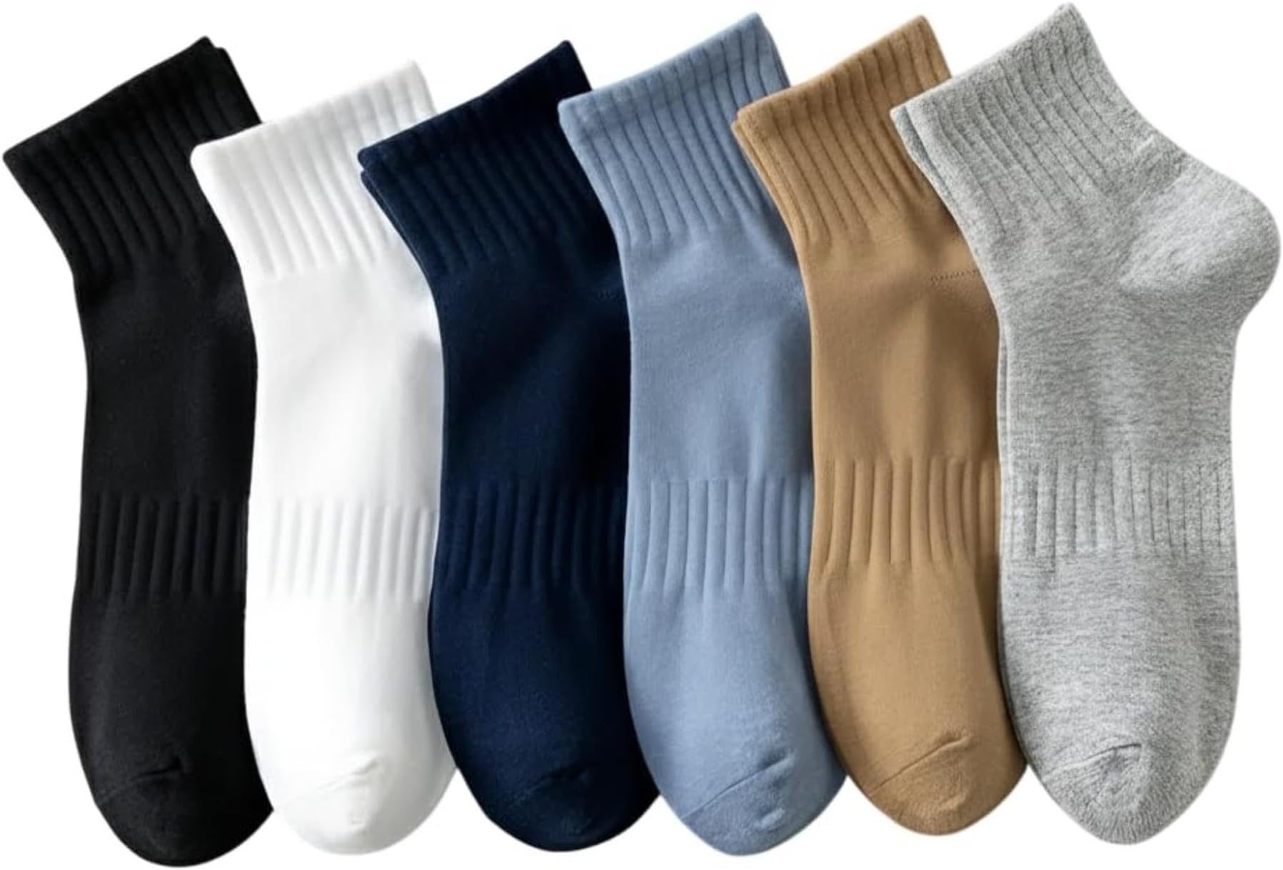 Combed Cotton Crew Socks Soft Breathable and Moisture Wicking Socks for Men and Women Comfortable Cushion Sole with Arch Support-50