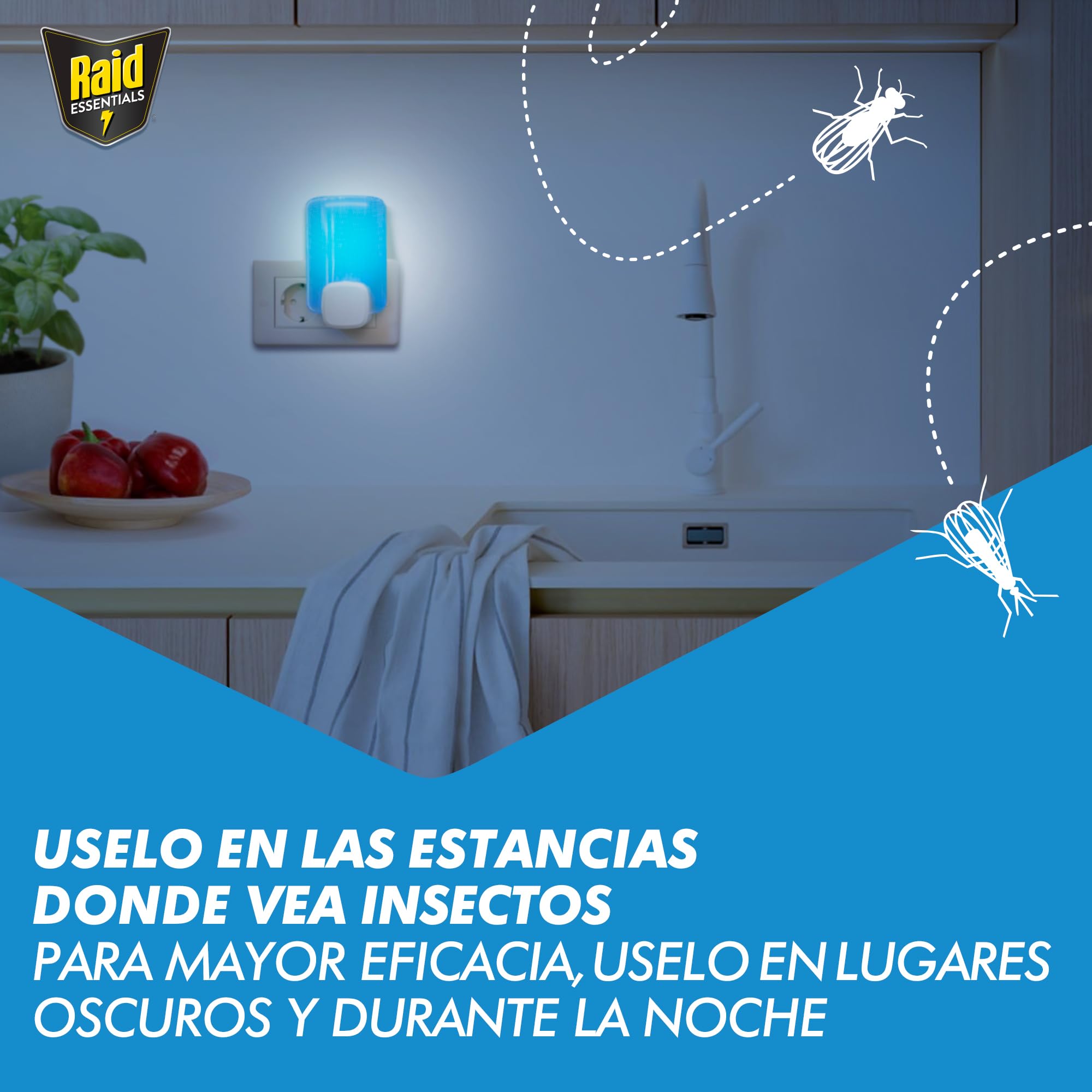 Raid Essentials Piège Lumineux Anti-mouche Anti-moucherons Anti