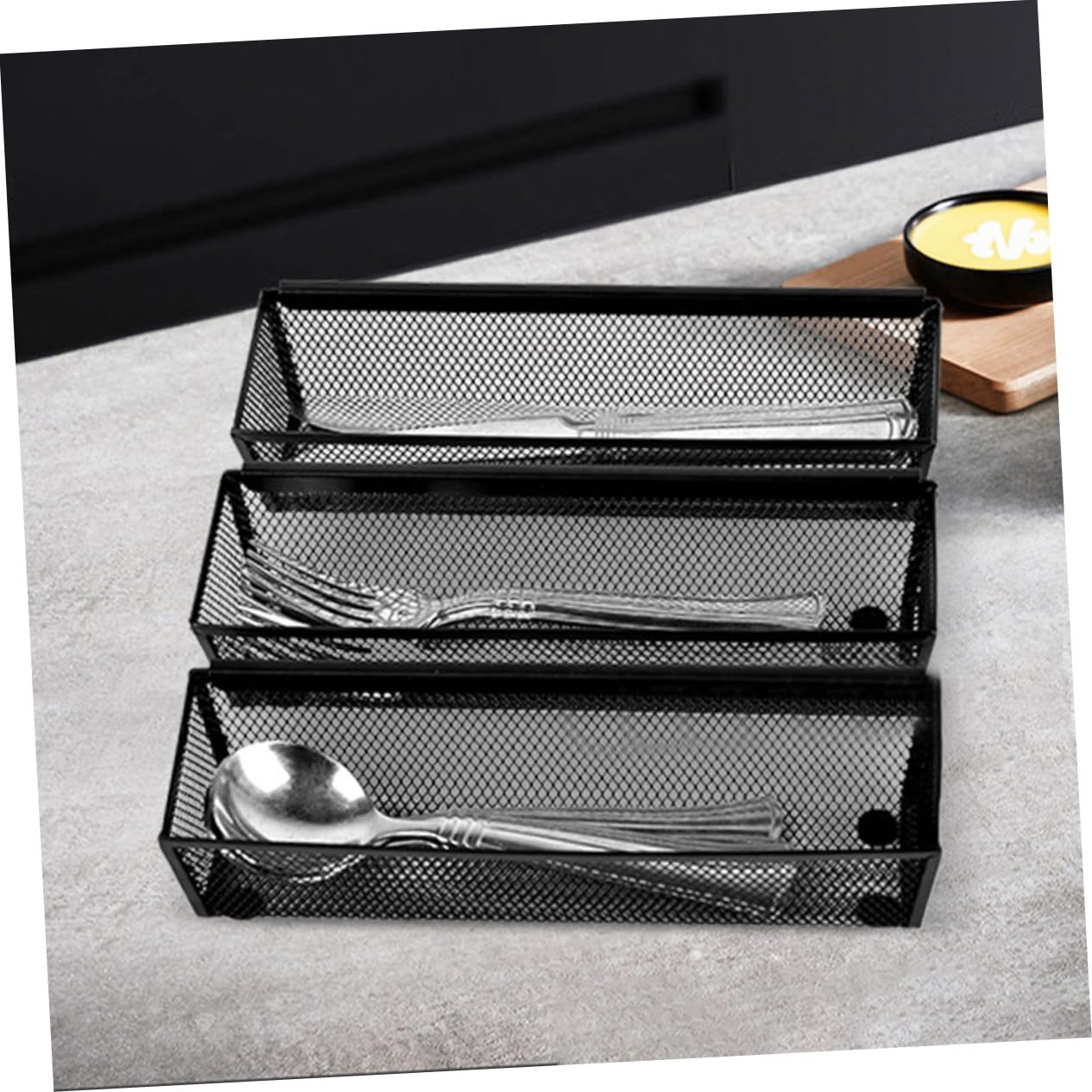 Mipcase 6piezas Cesta para Cubiertos Organizador De Bandeja para Utensilios De Cocina Soporte para Cubiertos De Cocina Cesta Pequeña Negra Organizador De Cucharas Bandeja para Cucharas y t