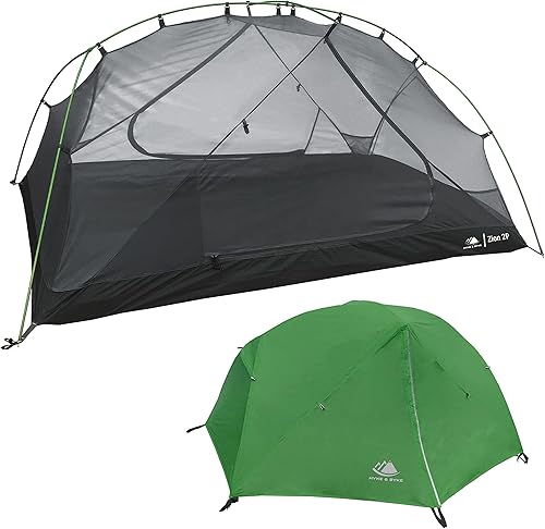 Hyke & Byke Zion - Tienda de campaña de senderismo y mochilero, 3 estaciones, ultraligera, impermeable, para acampar con mosca de lluvia y huella, 1