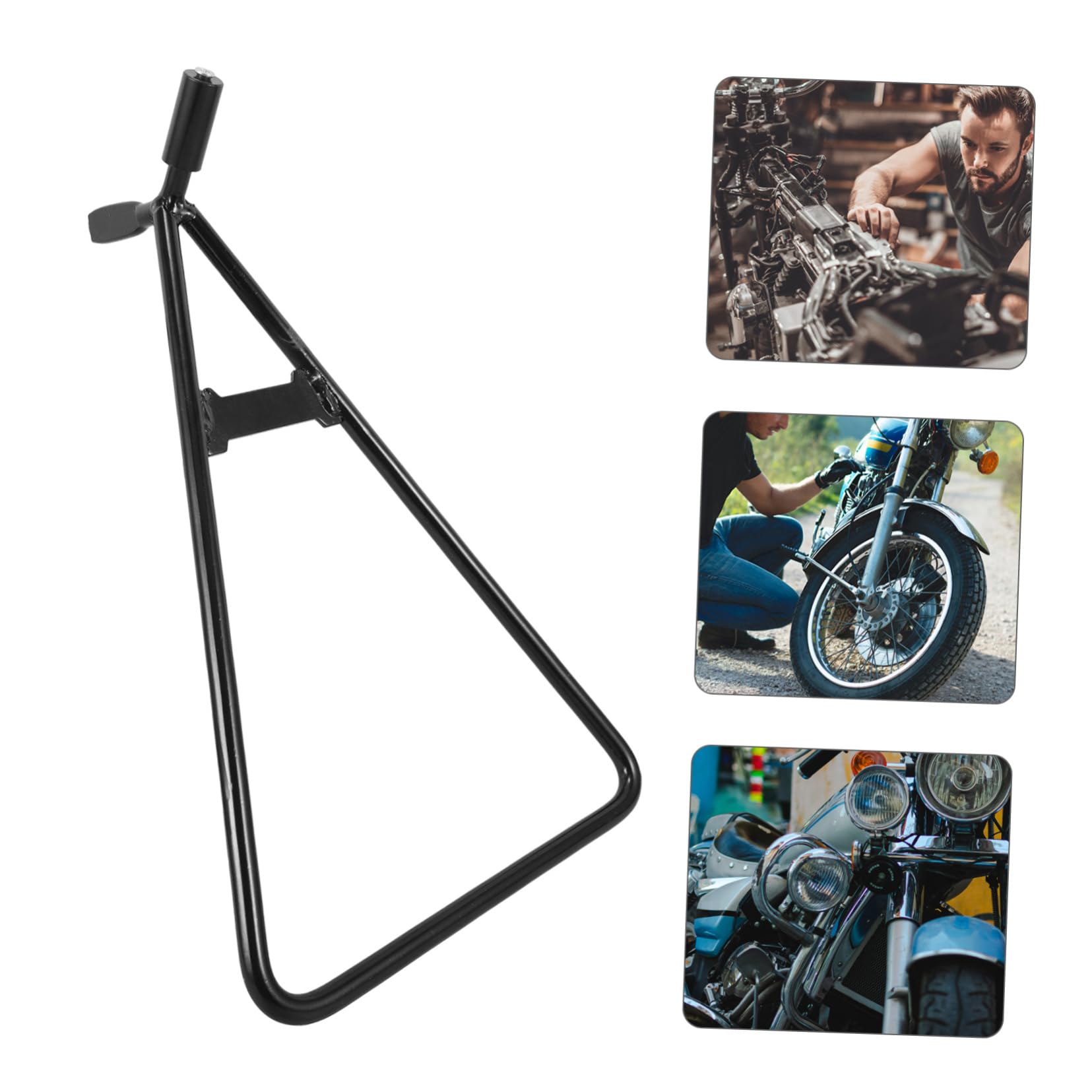 Béquille Latérale de Moto Triangulaire Noire en Fer