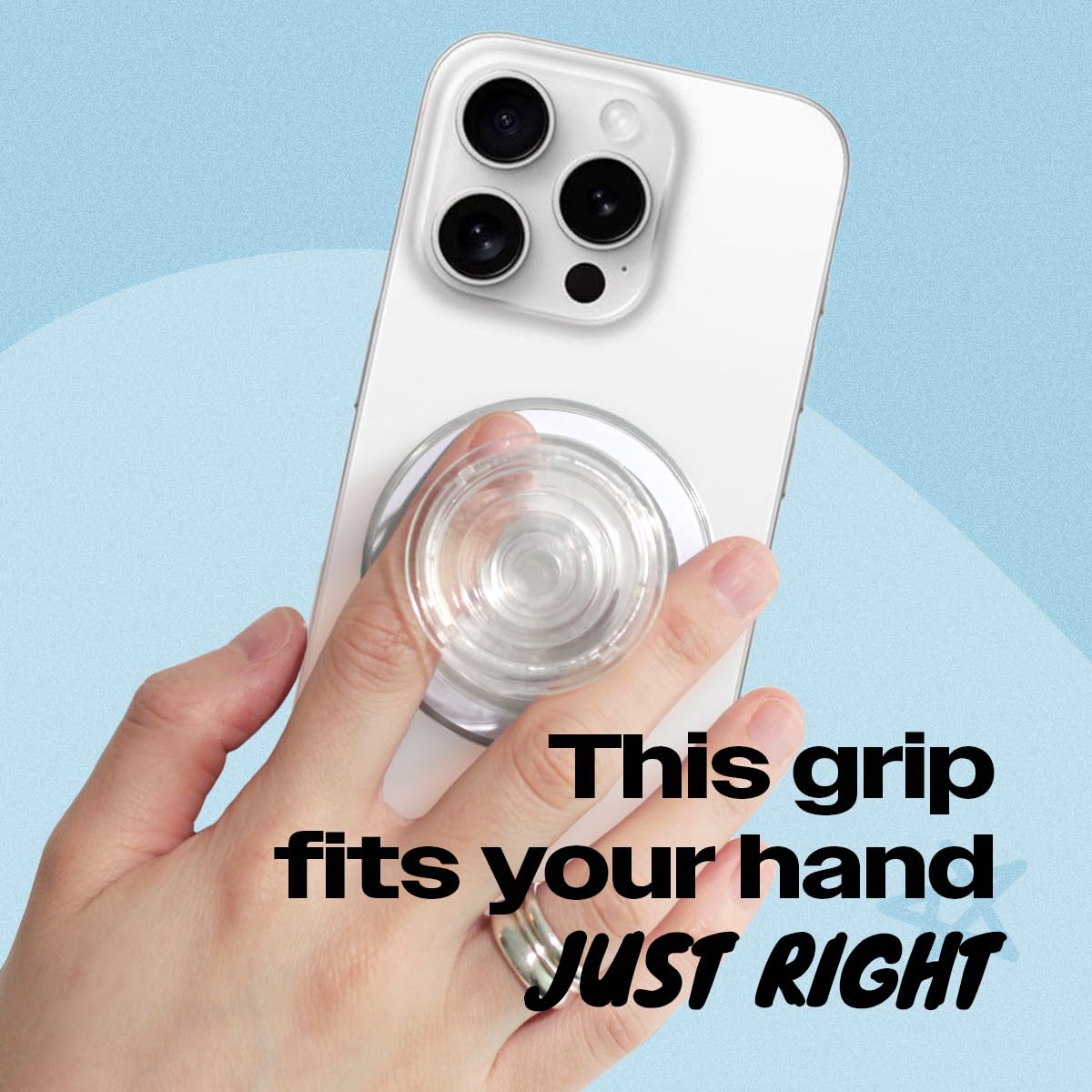 OnTheGrip - Soporte magnético para teléfono móvil compatible con Magsafe con diseño de color translúcido, plegable, para smartphone, tablet, accesorio de teléfono celular (transparente)