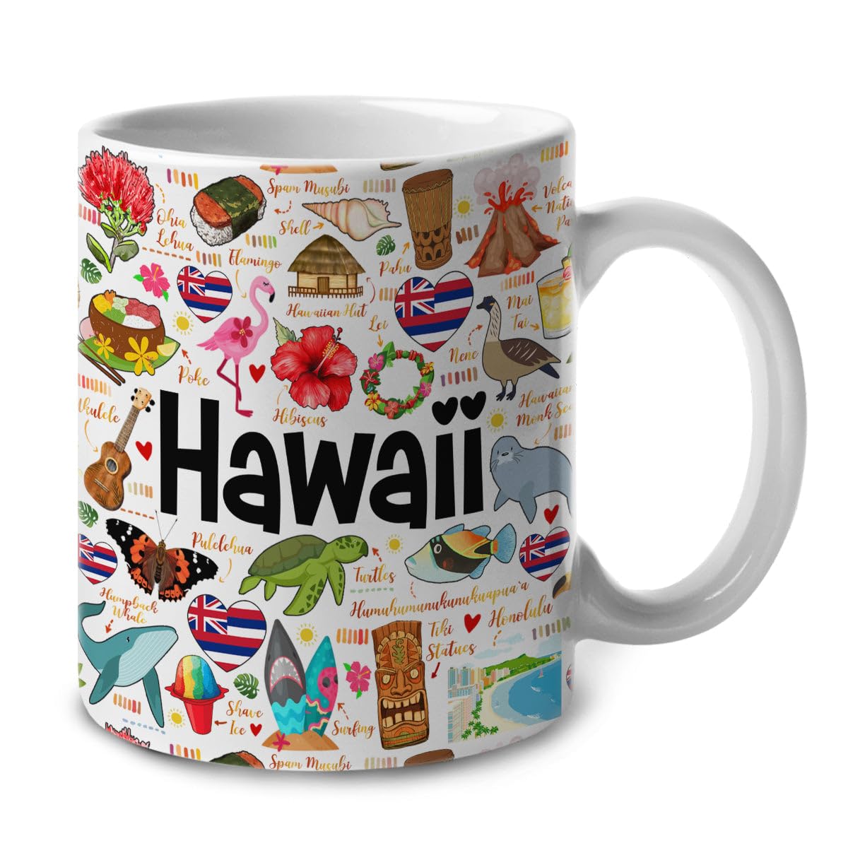 Amazon.com: Lotacy Hawaii Symbols Colorful Coffee Mug, Hawaii