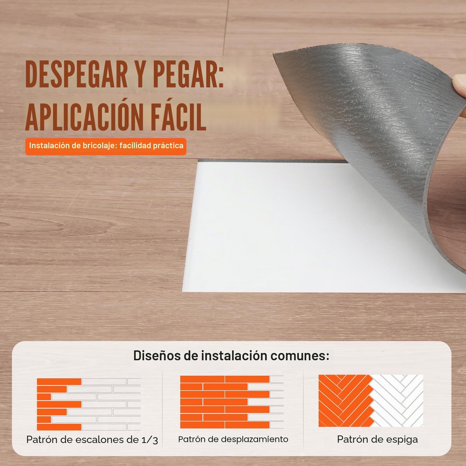 VEVOR Baldosas de Vinilo Autoadhesivas de 914 x 152 mm, 36 Baldosas de 2,5 mm de Grosor, Despegar y Pegar, Suelos de Bricolaje de Grano de Madera Natural para Cocina, Comedor, Dormitorios y Baños