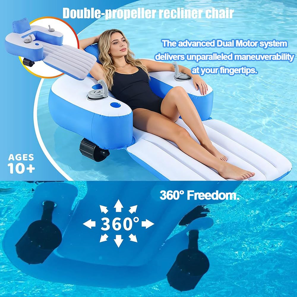 Flotador Recargable con Doble Motor, Control 360°, Cap. 265 lbs