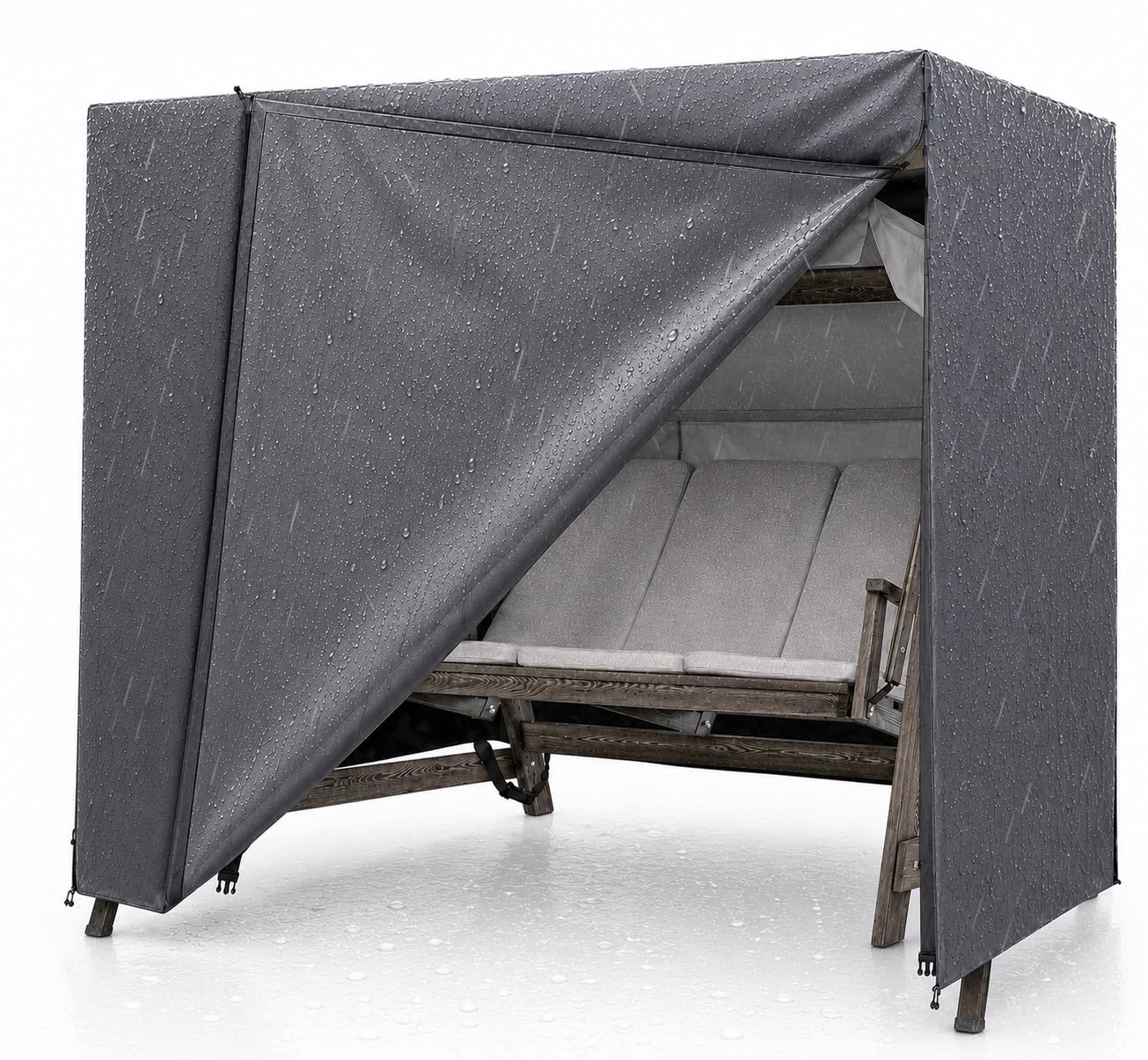 Housse de protection pour balancelle de jardin 2,3,4 places, imperméable, coupe-vent et protection UV – Bâche indéchirable pour balancelle de jardin et banc à bascule – 210 x 150 x 150 cm