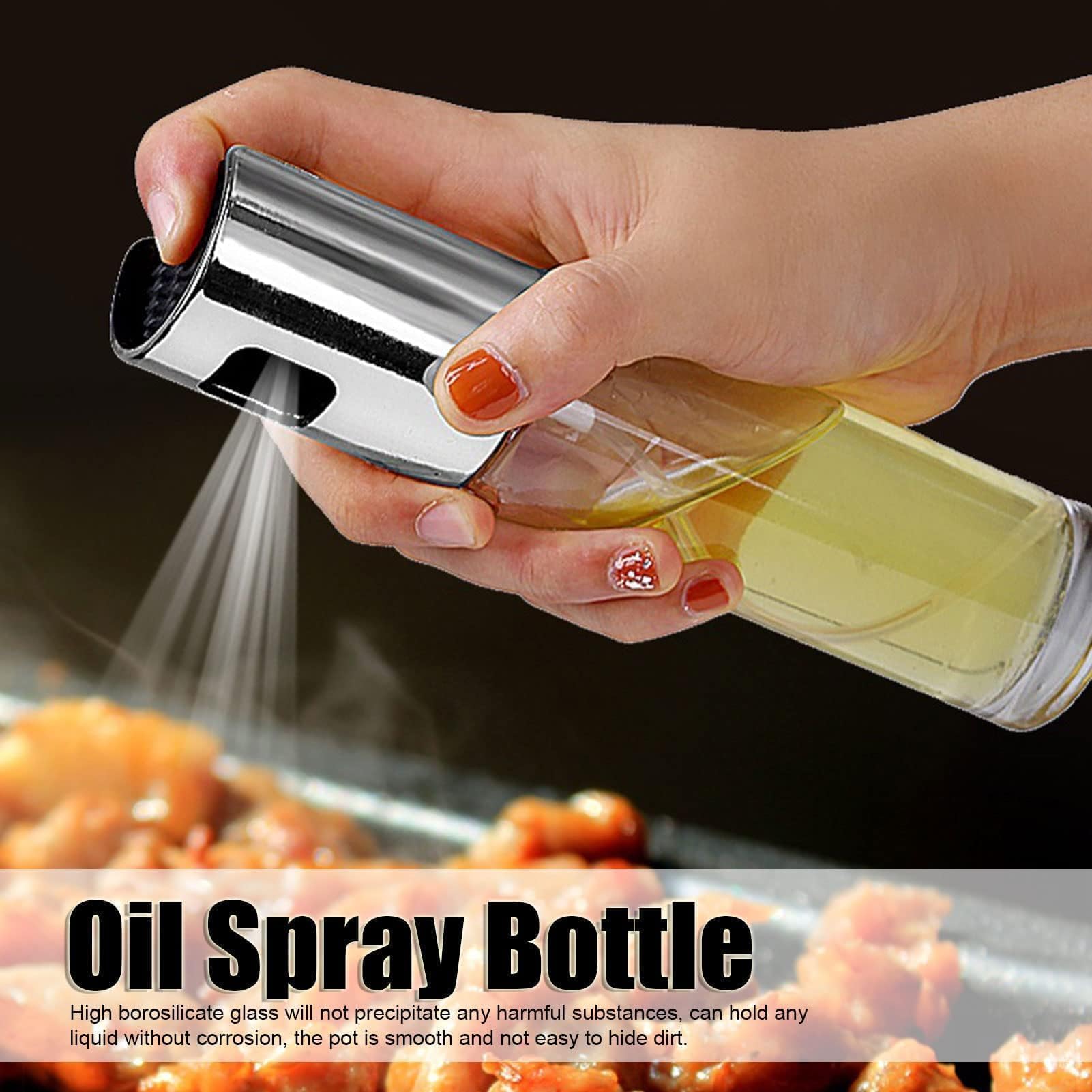2 botellas de spray de aceite de oro rosa, botella dispensadora de aceite de oliva, pulverizador versátil para cocinar, hornear, asar a la parrilla