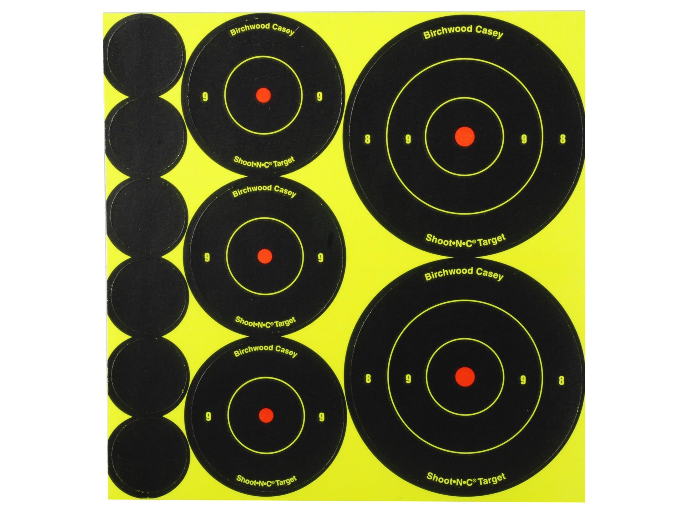 BIRCHWOOD CASEY Shoot-N-C Round Target (Pack of 12), 1/2/3-Inch