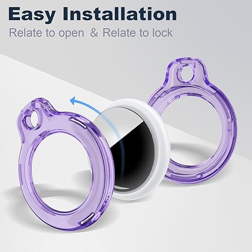 Miniatura 203 de Funda para AirTag con llavero, a prueba de golpes y antiarañazos, accesorios para localizadores GPS, para bolsos y maletas, transparente F5-Clear