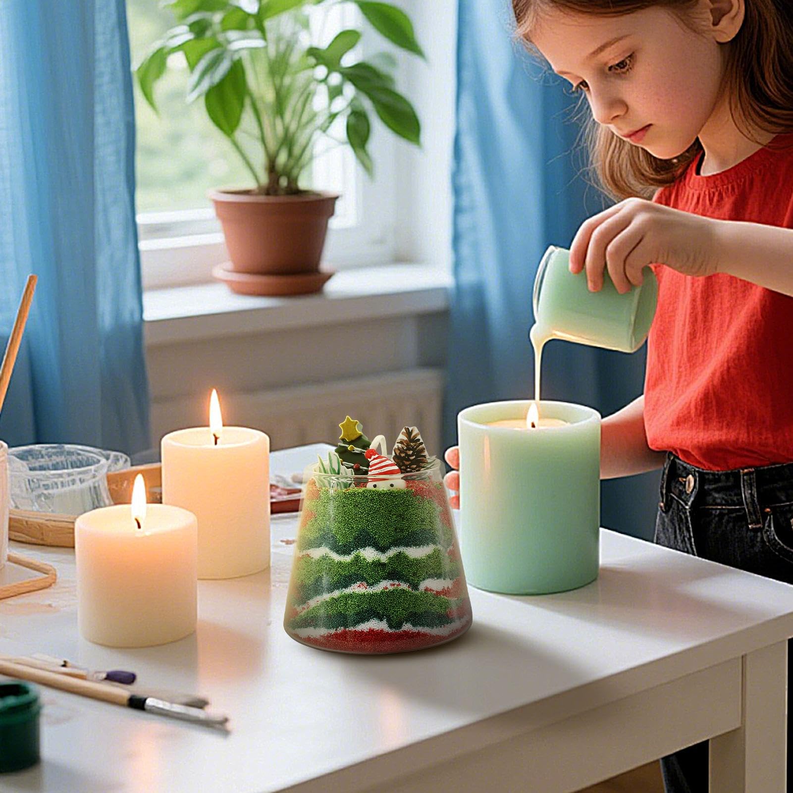 Vela Aromática Velas de Árbol de Navidad Invierno 14 Piezas | Set de Natural para Decoración del Hogar Aromaterapia en Interior y Exterior para Hogar Otoño