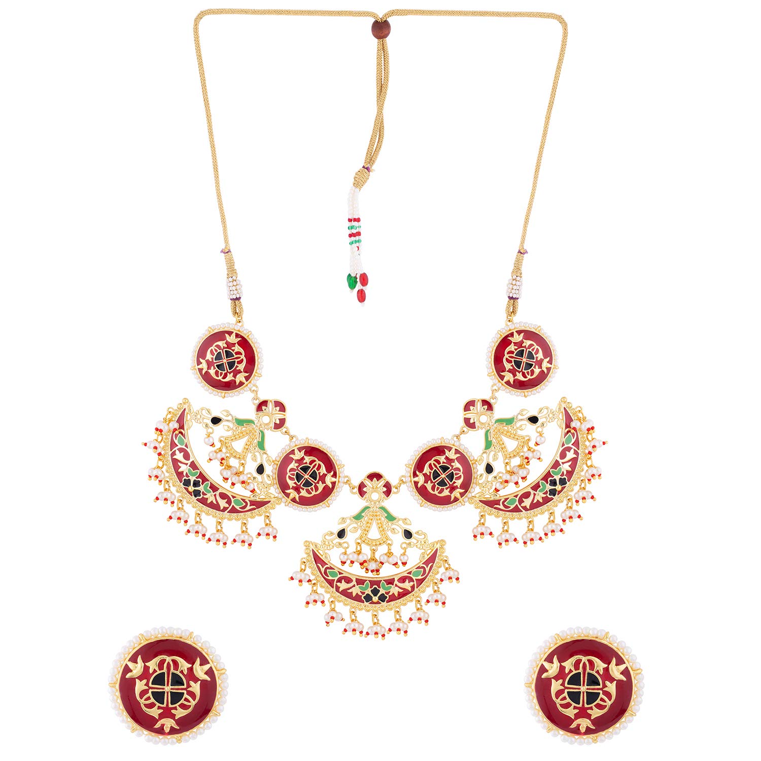 VOYLLA Tahira Heavily Embellished Enameled Necklace Set (B08VN66CJY) Amazon Price History, Amazon Price Tracker