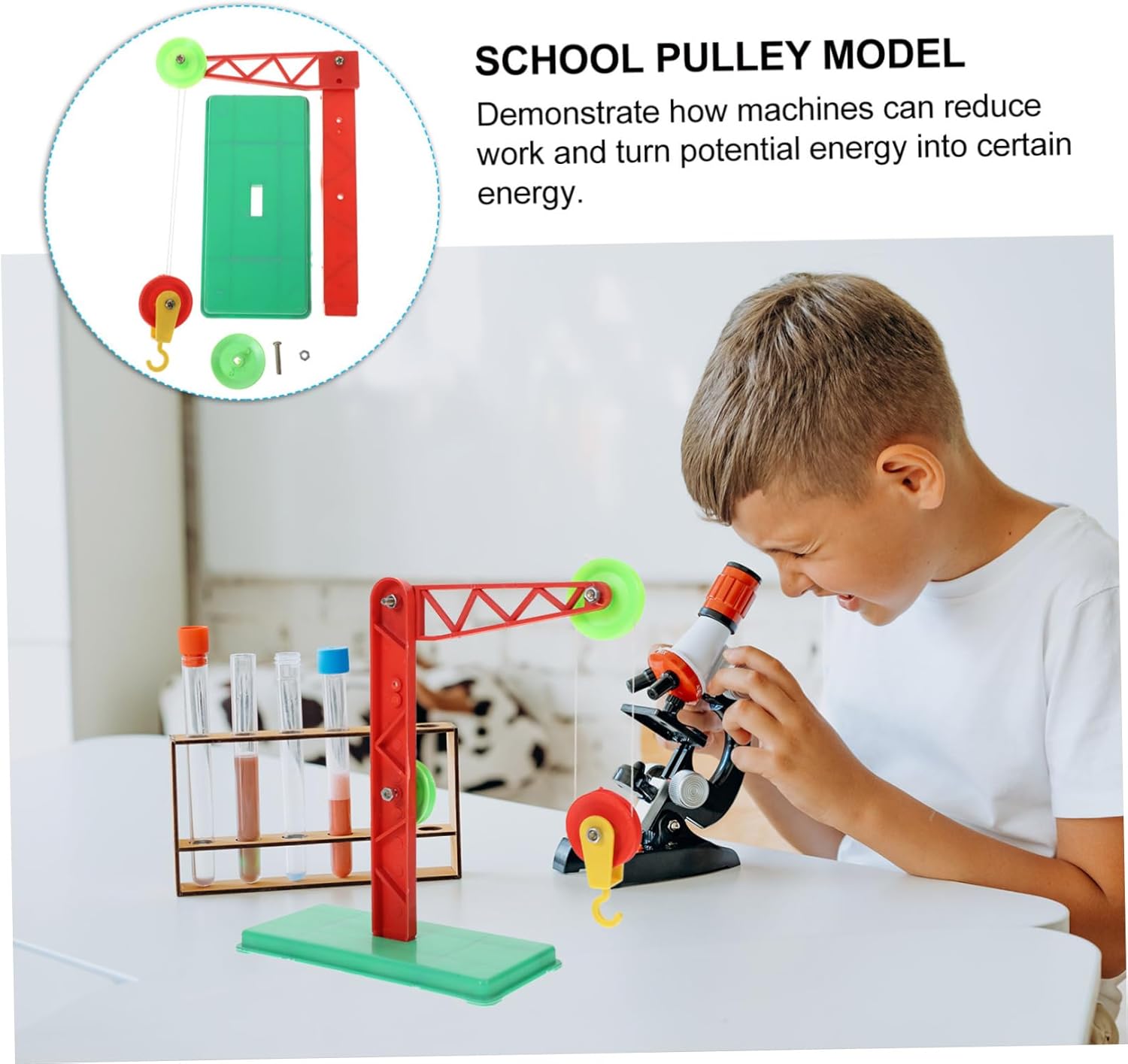 Toddmomy 3PCS Simple Machine Pulley Model for Educational Physics Experiment Equipment Compact Safe for Home and Classroom Encourages Curiosity and Exploration Random Color