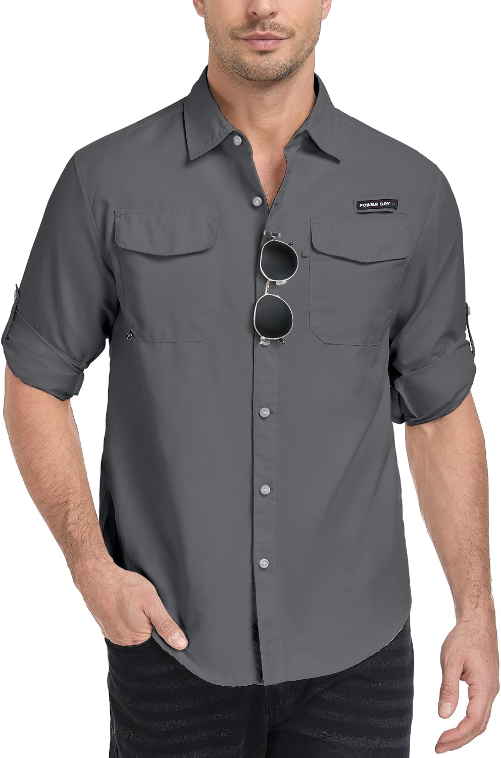 Little Donkey Andy Mens Long Sleeve Sun Protection Shirt Lightweight Fishing Shirts Quick Dry Cooling for Safari Hiking