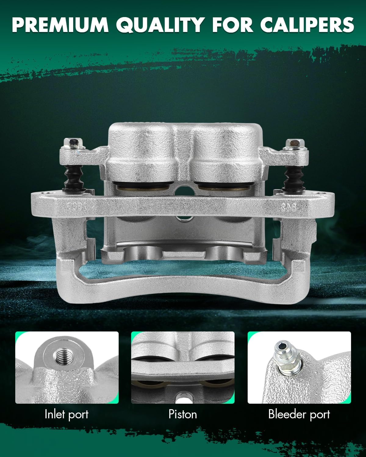 SCITOO 18B4815 Rear Right Disc Brake Caliper w/Bracket Fit For Chev For Silverado 3500 2001-2006,For GMC For Sierra 3500 Classic 2007,For GMC For Sierra 3500 HD 2007-2010, Double Pistons