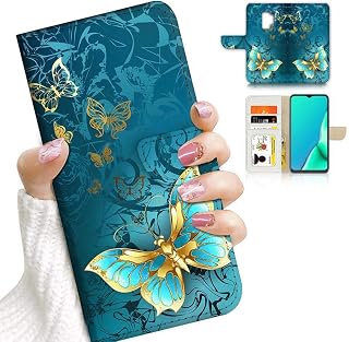 for Samsung S9, Galaxy S9, Designed Flip Wallet Phone Case Cover, A24049 Blue Butterfly 24049