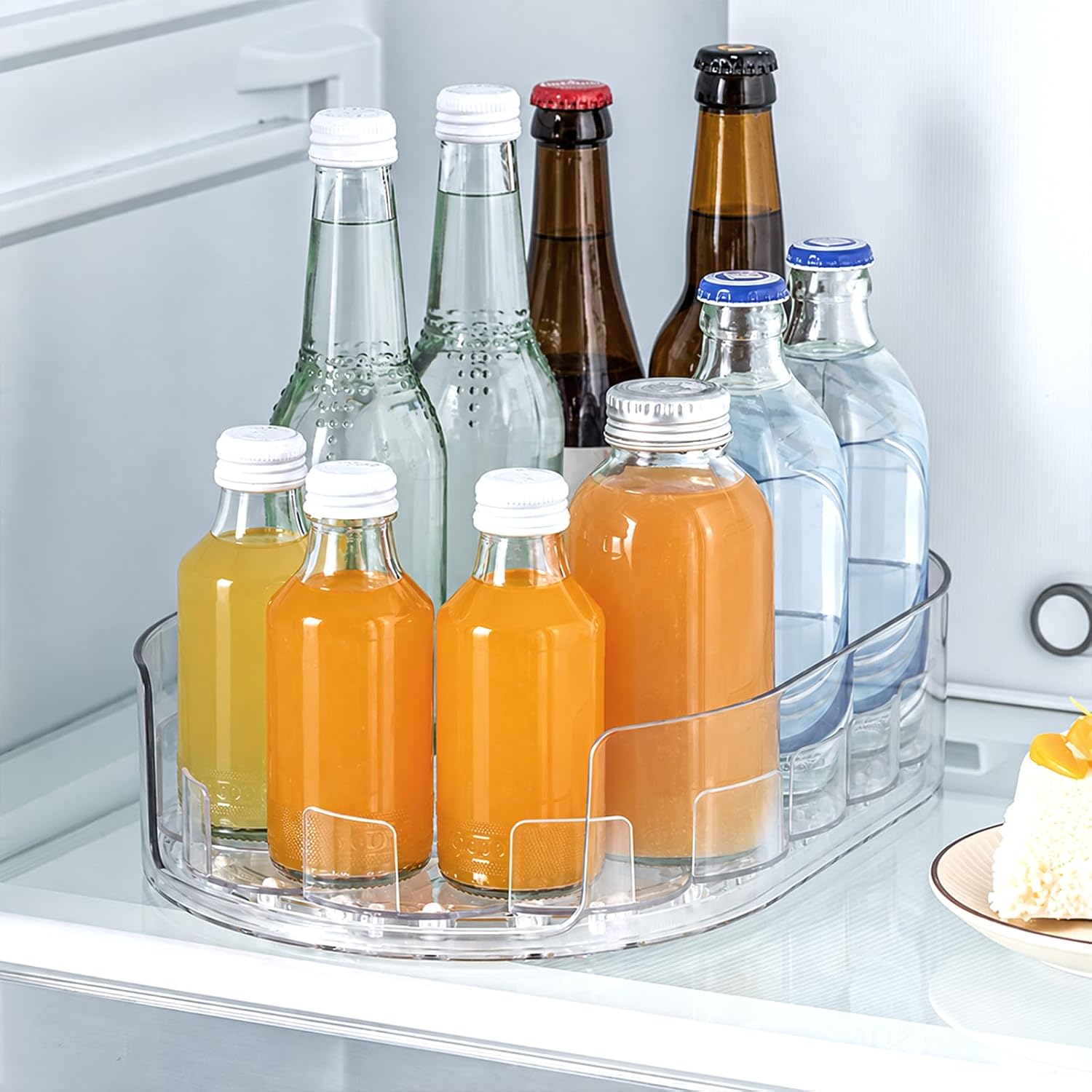 Lazy Susan Organizer for Refrigerator, Rotating Spice Racks Organizer