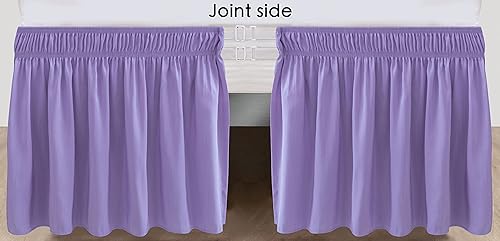 Vista 194 de Biscaynebay - Faldón envolvente matrimonial y matrimonial XL de 15 pulgadas, con volantes, elástico, ajustable, gris plateado, resistente a las Gris