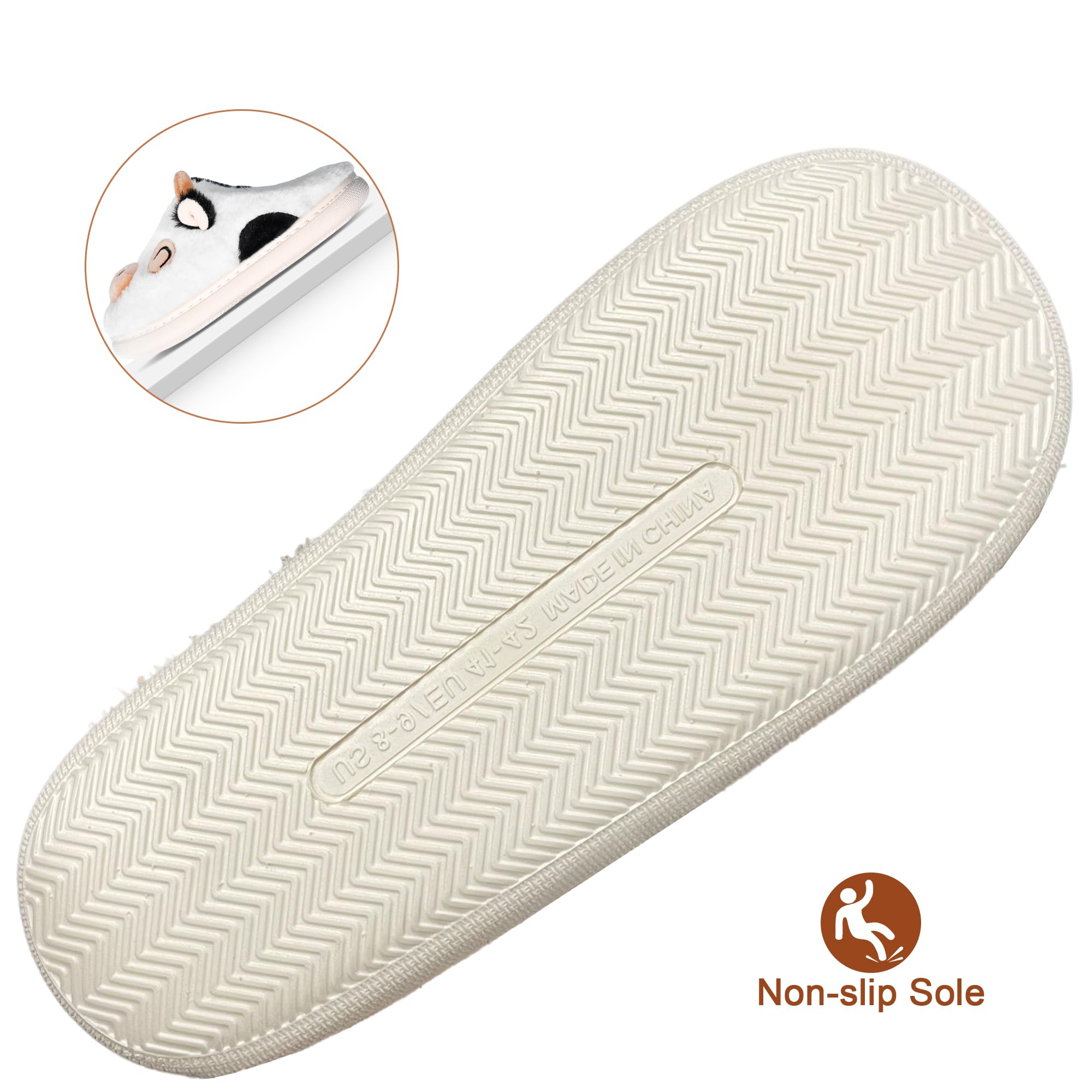 Cute Animal Slippers for Women - Fuzzy Plush Memory Foam Indoor, Machine Washable Cozy House Shoes