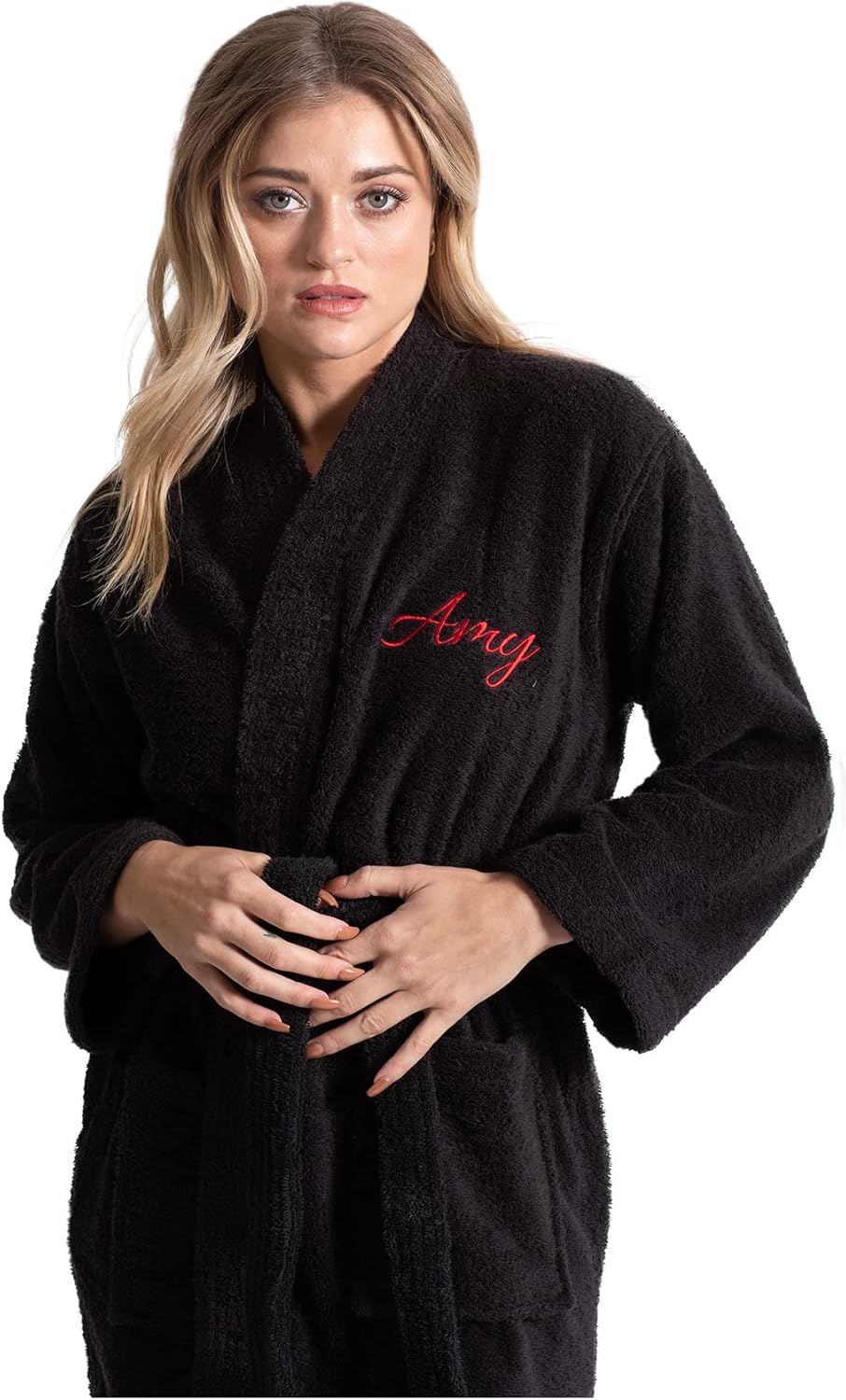 Turkuoise Soft & Absorbent Towel Robe, 100% Cotton Turkish Terry Cloth Kimono Bathrobes for Women - Image 2