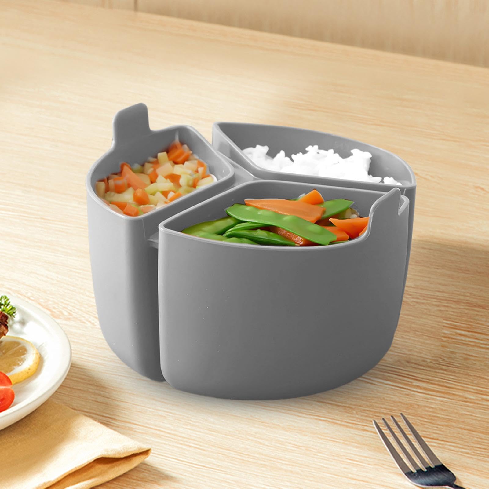 Revestimiento de silicona para cacerola – Divisor triple de cocción lenta de 3 compartimentos, inserto duradero apto para lavavajillas | Separador de partición de cocina Flexible apto para horno para