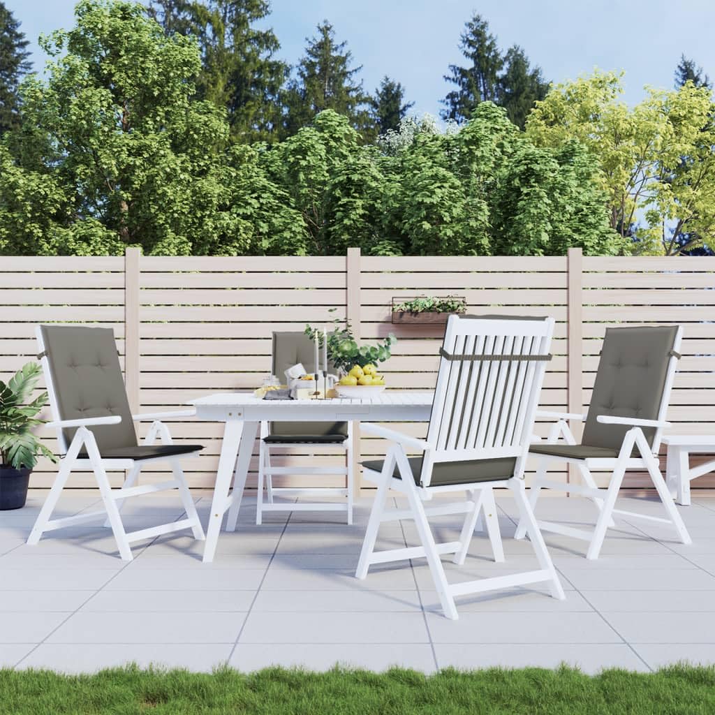 ShGaxin Cojines para Silla Respaldo Alto 4 uds Tela Gris Oscuro Melange, Cojines para Butacas De Jardin, Cojines Sillas Cocina, Cojines para Sillas De Terraza, Cojin Silla Exterior - 4002416