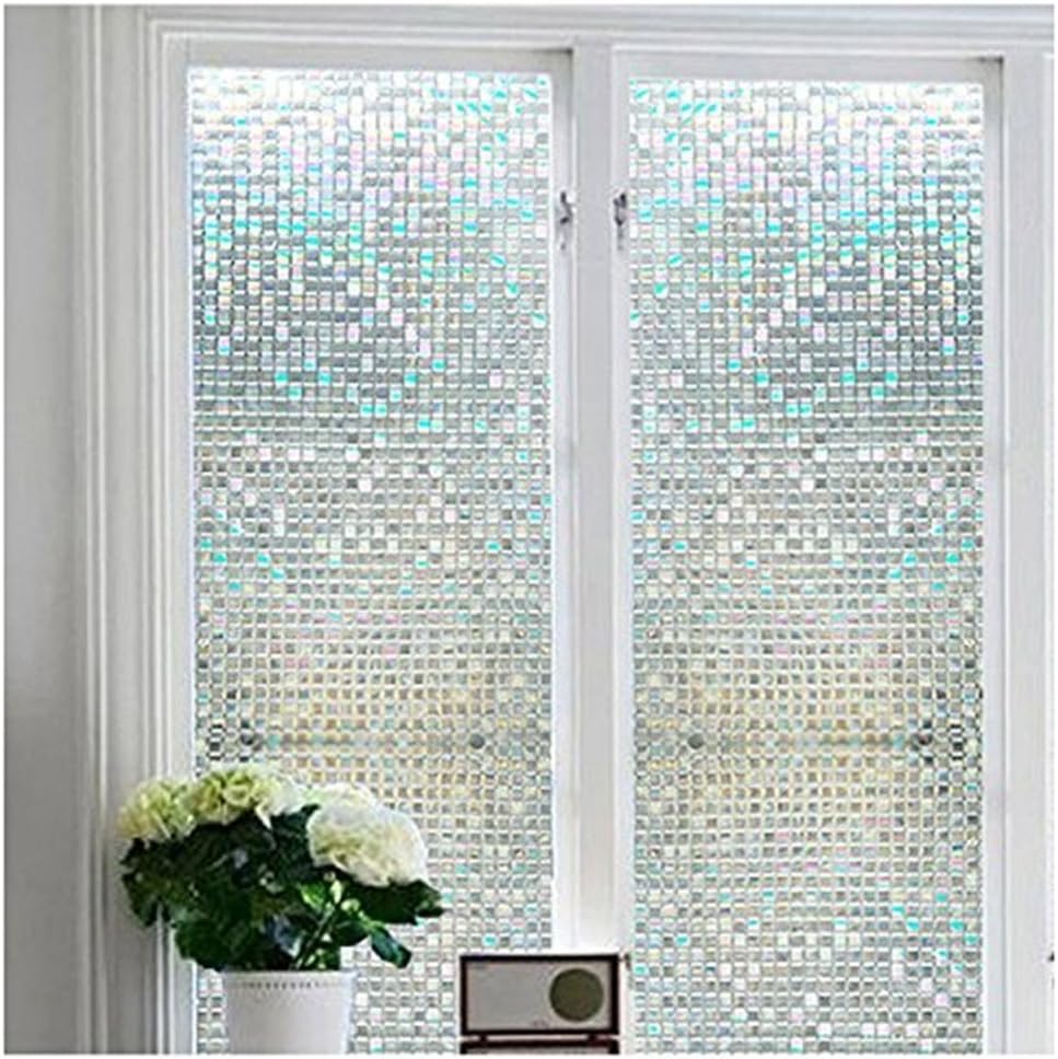 Niviy Window Film Non-Adhesive Decorative Privacy Window Covering for Home and Office (Crystal Mosaic, 35.4" x 78.7" )