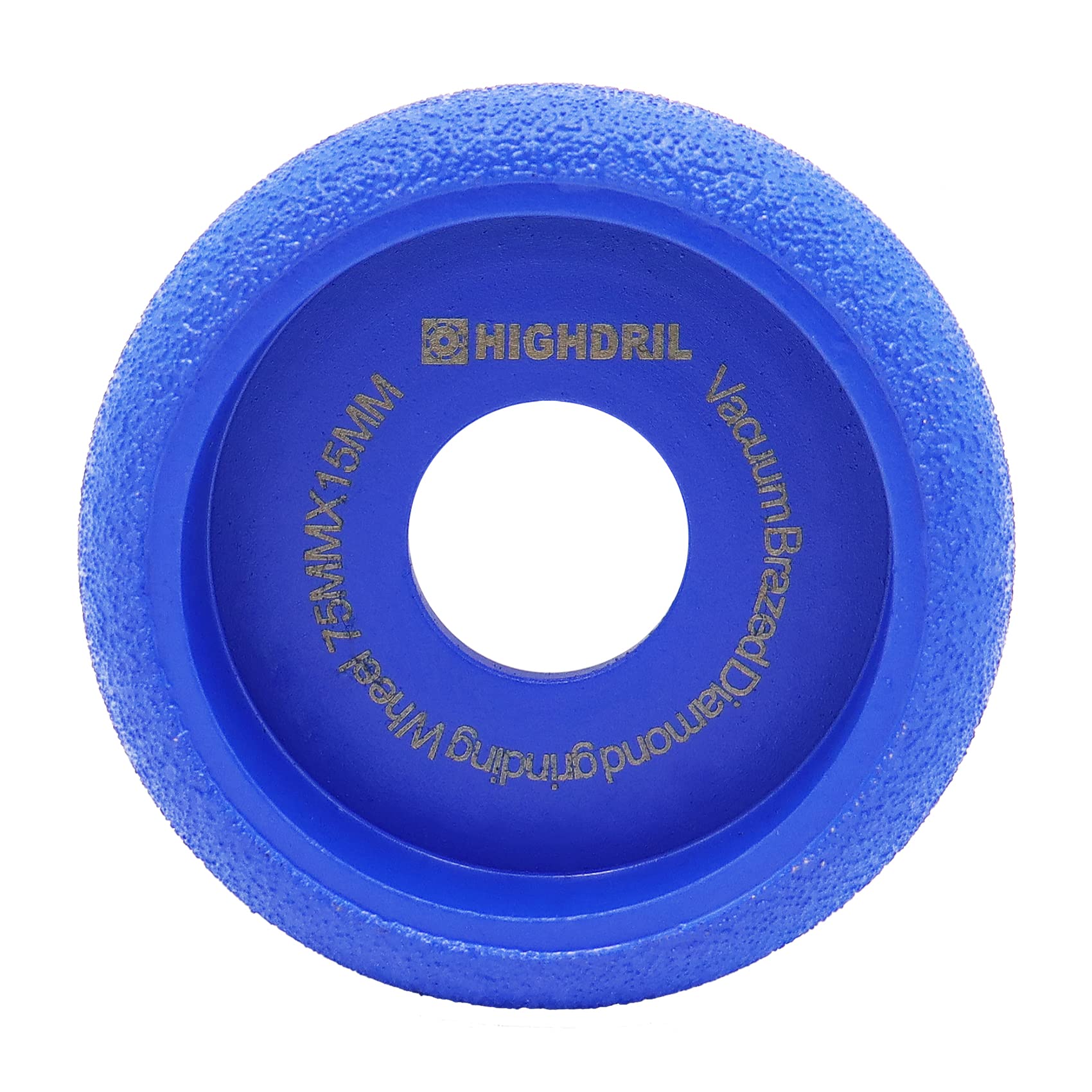 Diamond Profile Wheel 3 Inchx7/8 x15mm, HIGHDRIL Convex Curve Edge Abrasive Grinding Wheel Vacuum Brazed Diamond Grinding Disc for Tile,Quartz,Marble,