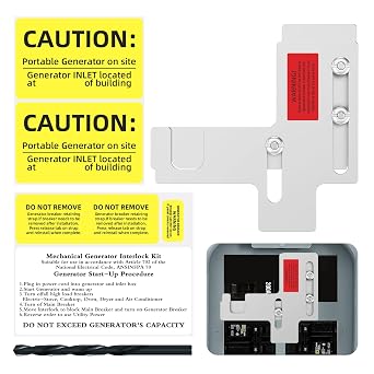 Generator Interlock Kit, Malictele Compatible with Siemens or Murray 150 or 200 Amp Panels 7/8-1 1/4 inches Spacing Between Main and Generator Breakers Professional Interlock Kit