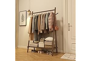Walnut Wood Garment Rack - Maximize Your Storage Space
