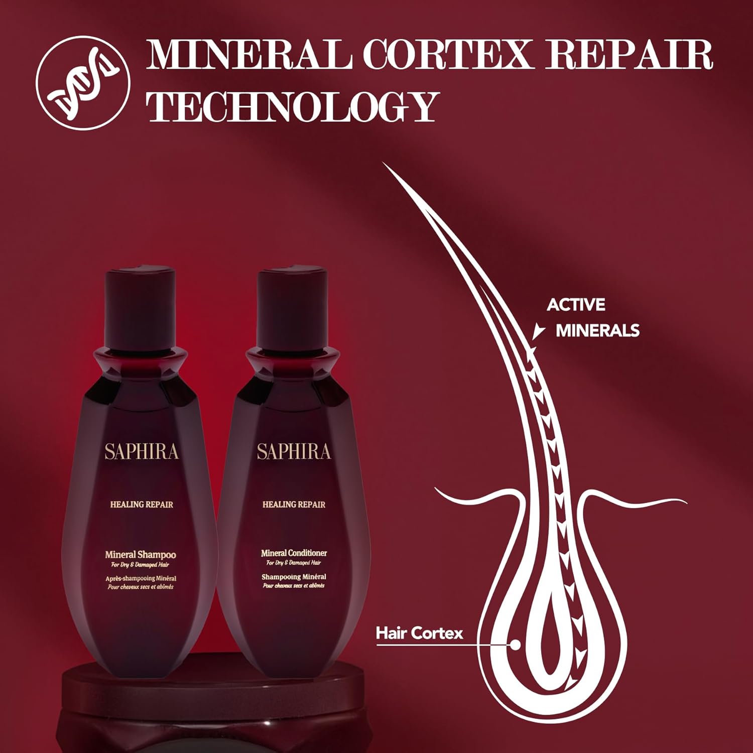Saphira Shampoo & Conditioner Duo Set – Mineral Moisture Repair, Mineral DeFrizz, Mineral Rebalance, Divine Curls, Volume Boost & Healing Repair - Image 5