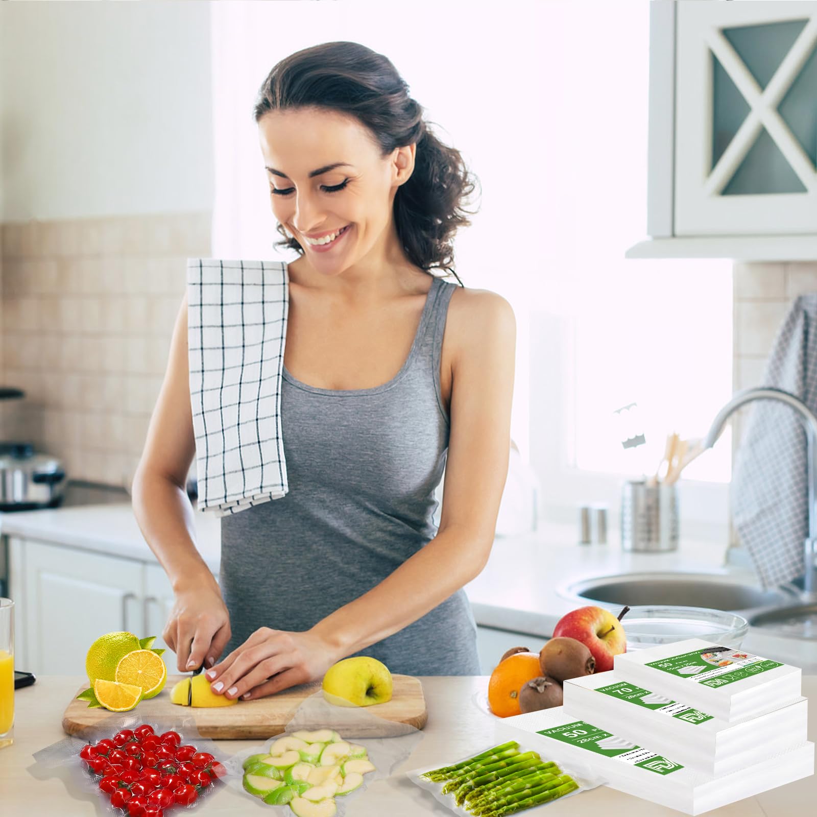 100 Buste Sacchetti Sottovuoto Alimenti 30x40 cm, Buste sottovuoto Alimenti Senza BPA Approvati Dalla FDA per Macchina Sottovuoto e Cottura Sous Vide, Buste Per Sottovuoto