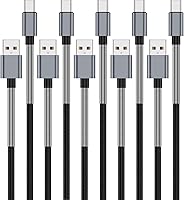 Vista 8 de CyvenSmart - Cargador compatible con Samsung Galaxy S10, S9, S8 Plus (3 A, carga rápida), 3 unidades de cable TPE USB C de 6 pies / 1.82 m., USB A