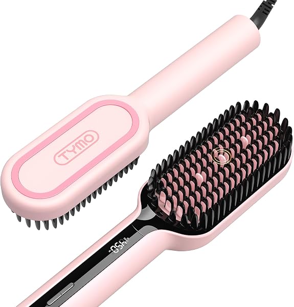 TYMO Hair Straightener Brush - Ionic Plus Straightening Brush for Women
