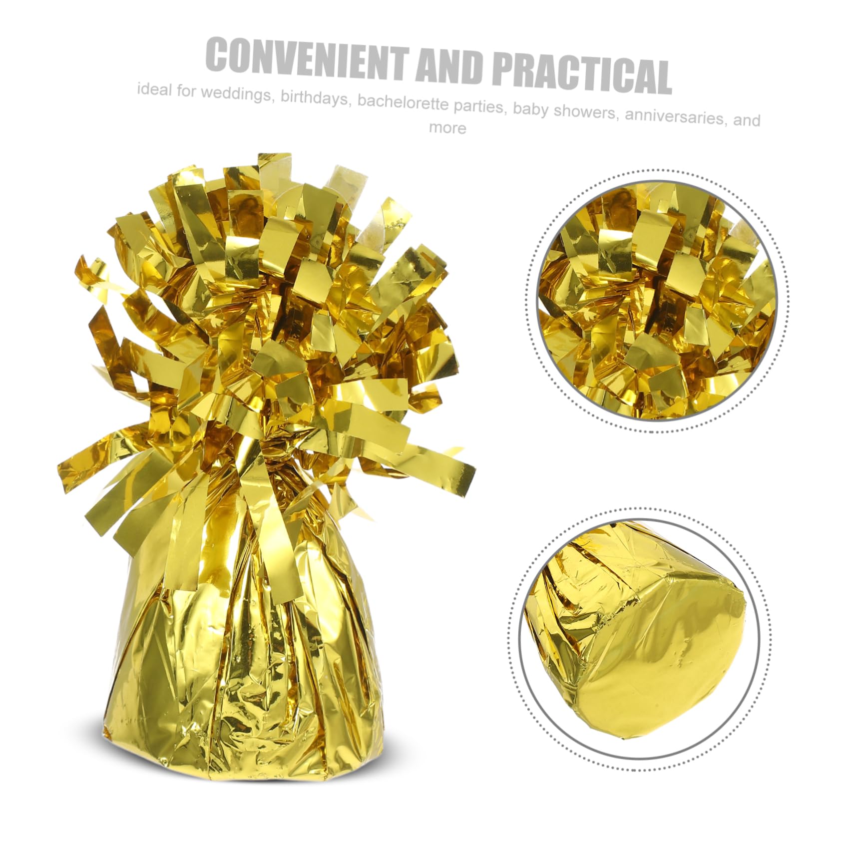 Goldene Ballongewichte 6 Stück für Hochzeit und Jubiläum